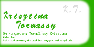 krisztina tormassy business card